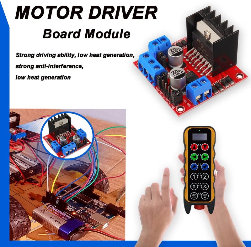 BOJACK L298N Motor DC Dual H-Bridge Motor Driver Controller Board Module Stepper for Arduino Intelligent Car Power UNO MEGA R3 Mega2560 with 4pcs - Image 4